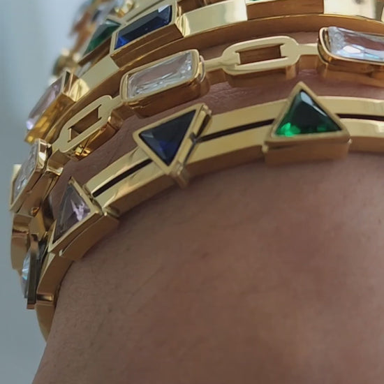 Gold Plated Bangles with Zirconias