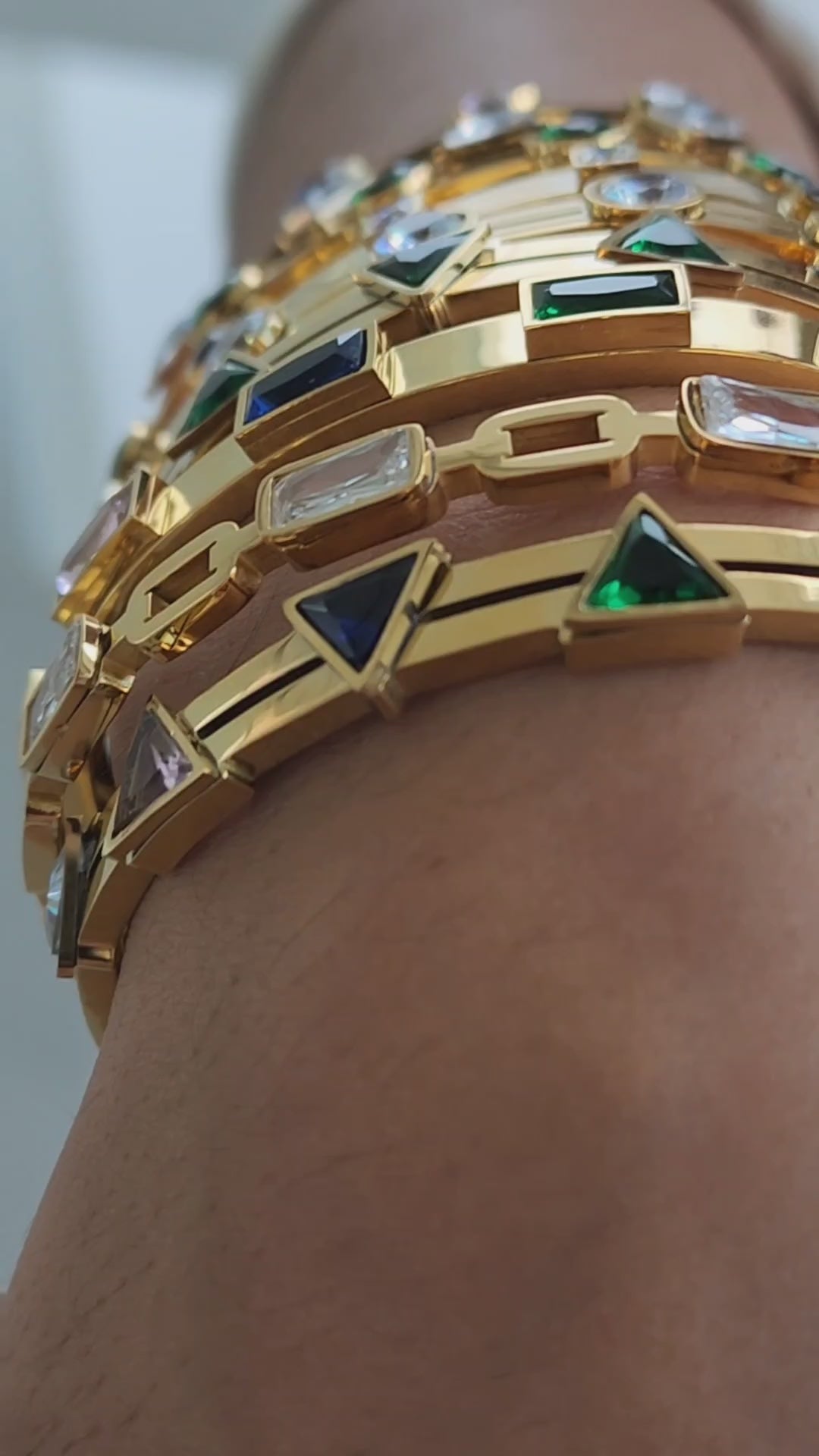 Gold Plated Bangles with Zirconias